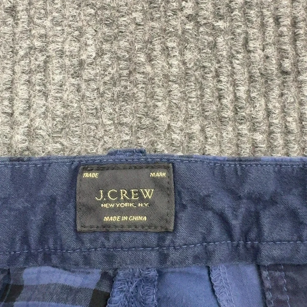 J Crew Shorts Mens 35 Blue Cotton Patchwork Plaid Preppy Casual Summer